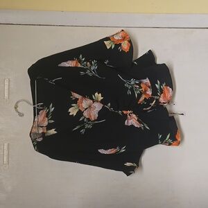 Black flower crop top size 8